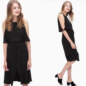 NWT Splendid Black Cold Shoulder Wrap Dress